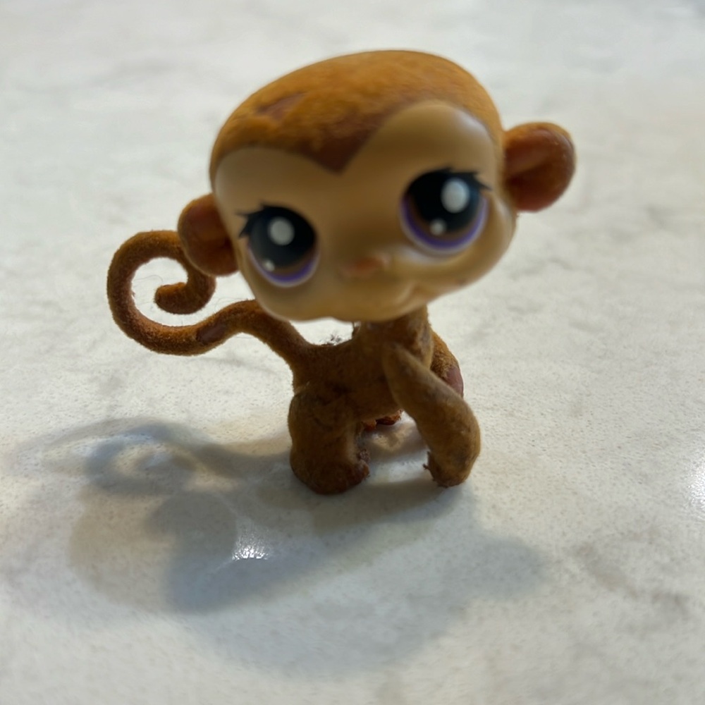 lPS Littlest Pet Shop #412 Flocked Monkey